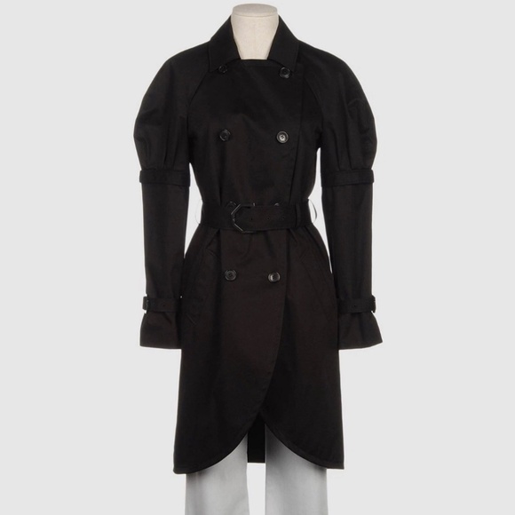 NWT! RUNWAY! Viktor & Rolf Buckled Trench Coat  Size IT 42 BLACK  Italy - Picture 1 of 15